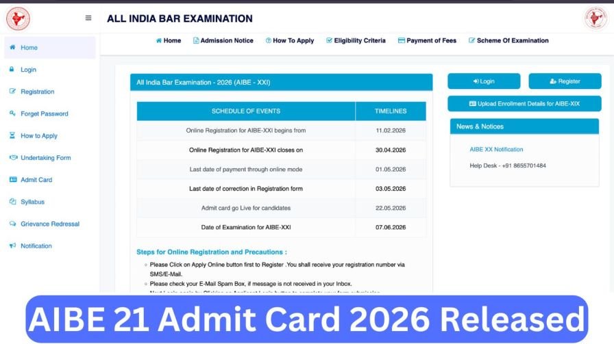 AIBE 21 Admit Card 2026