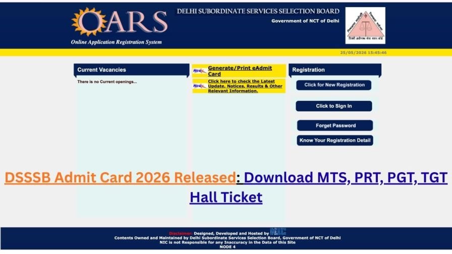 DSSSB Admit Card 2026