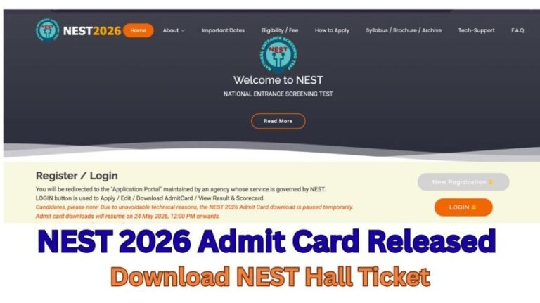 NEST 2026 Admit Card