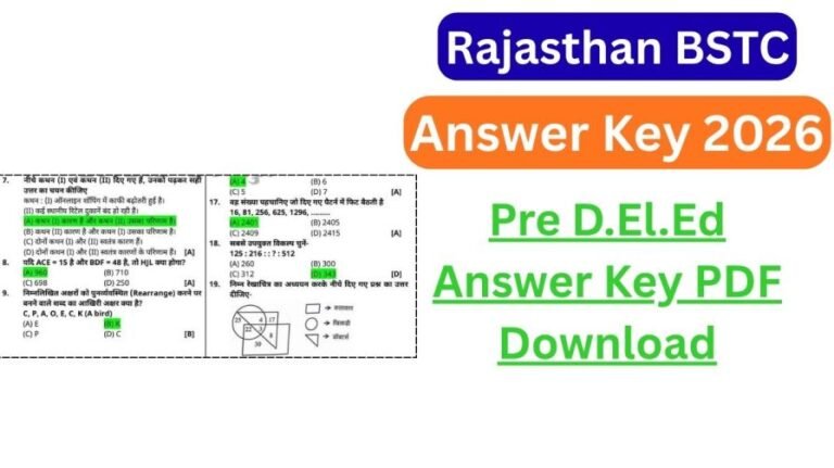 Rajasthan BSTC Answer Key 2026